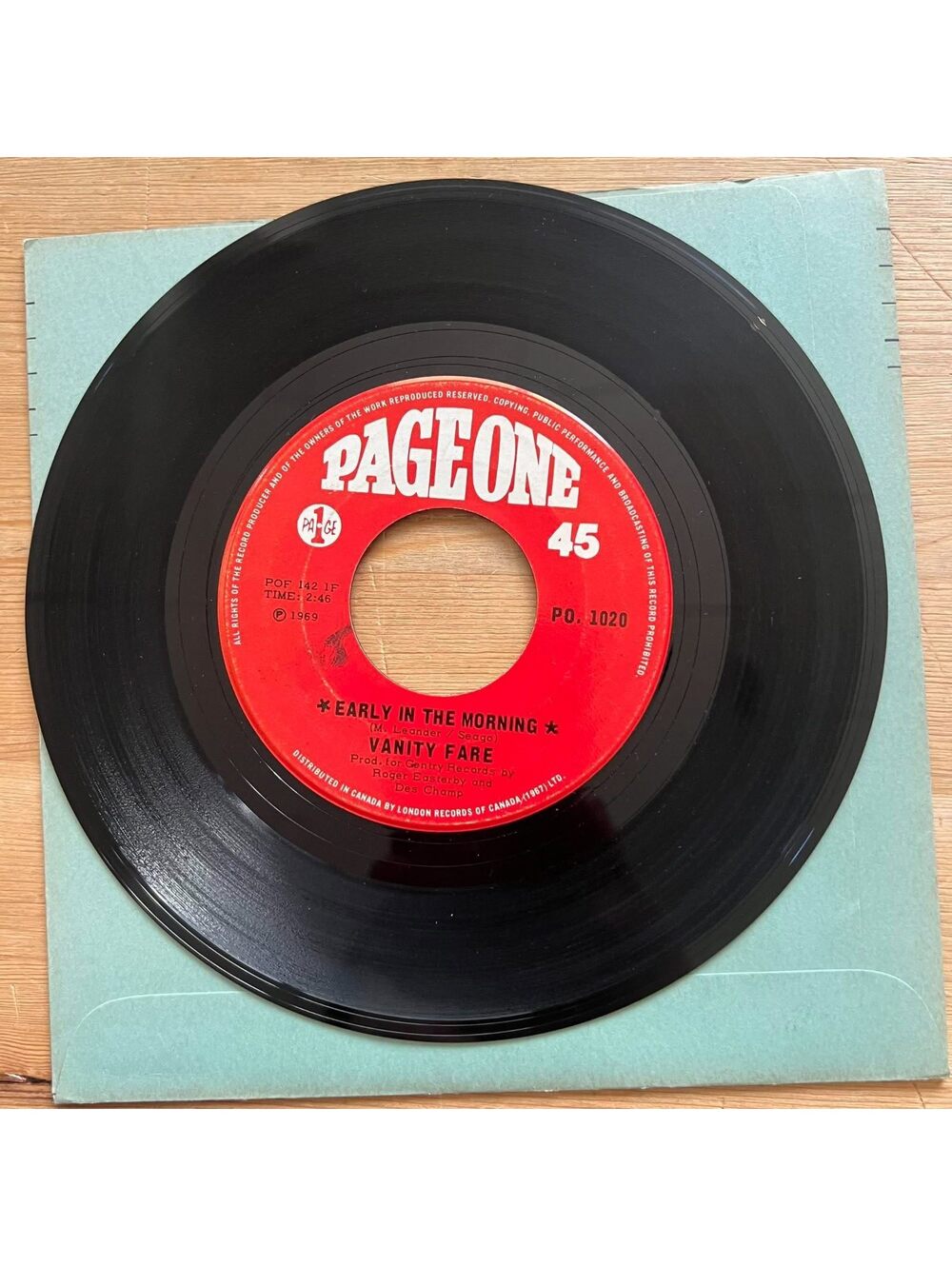 Vanity Fare - Early in the Morning/You made me Love You 45rpm VG+ R19